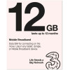 THREE 12GB PAY AS YOU GO DATA SIM CARD - UK/EU/USA